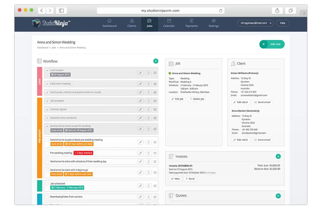StudioNinja Photography CRM